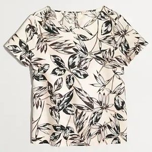 J Crew Printed Linen Cotton T-shirt